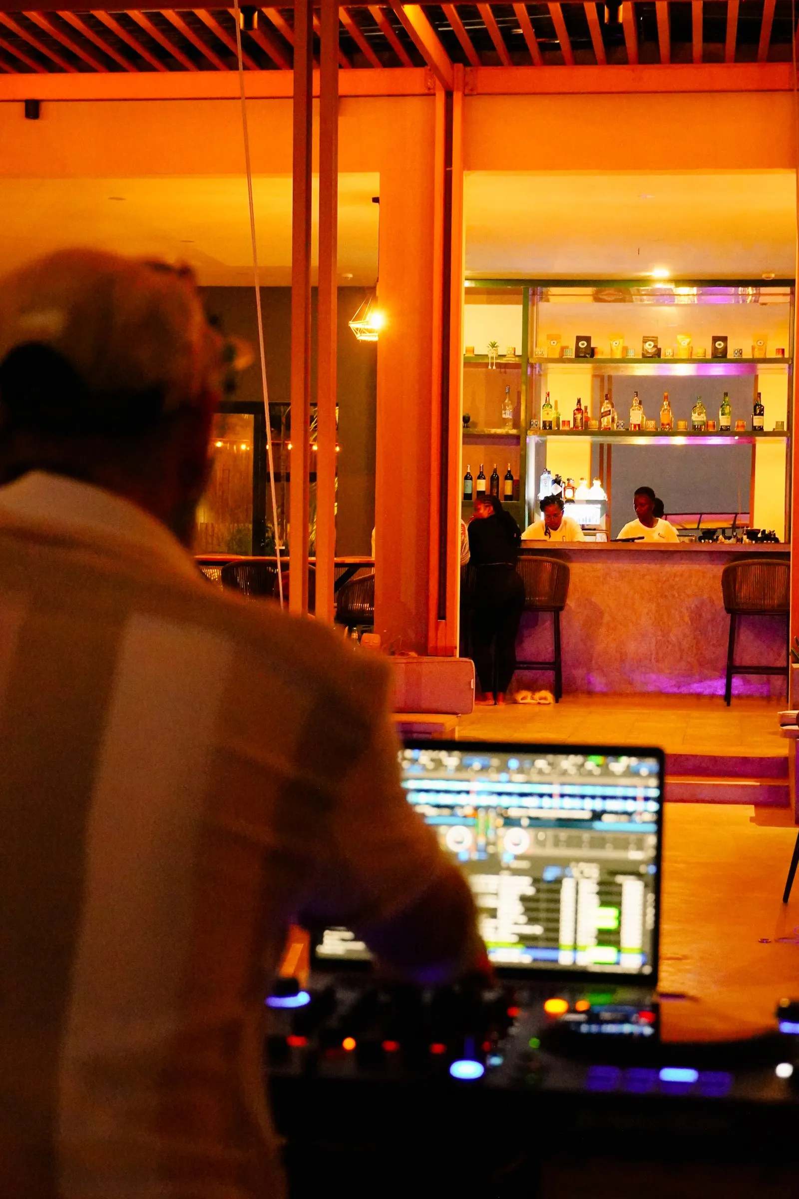 The DJ at night
