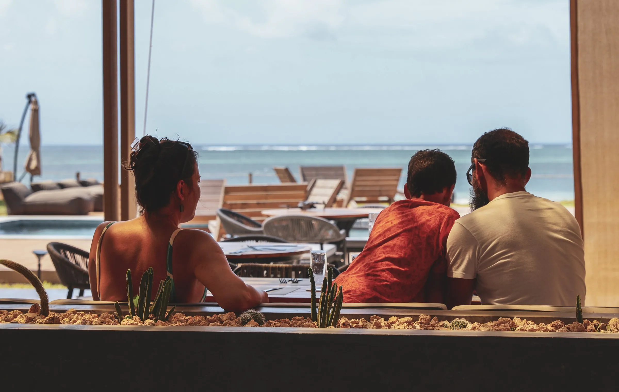 Breakfast for two at Sunnyside Up, looking out to the sea