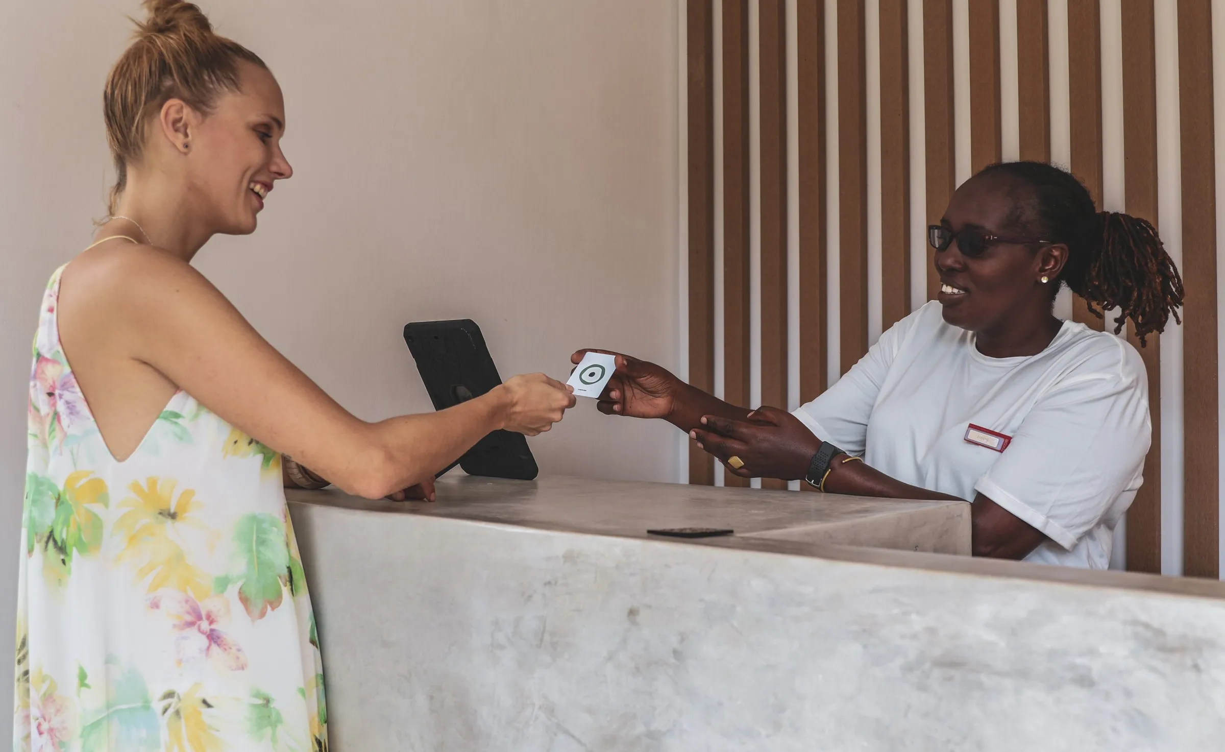 Check-in at reception