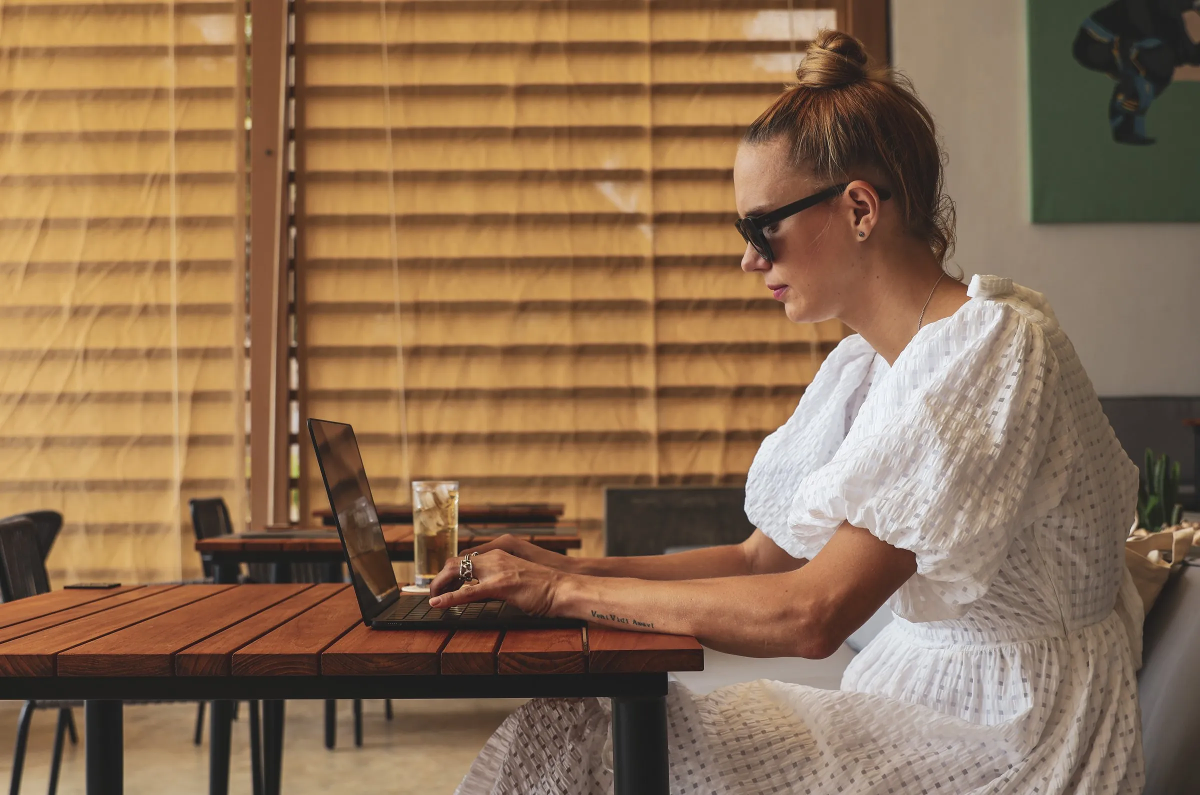Working from the restaurant
